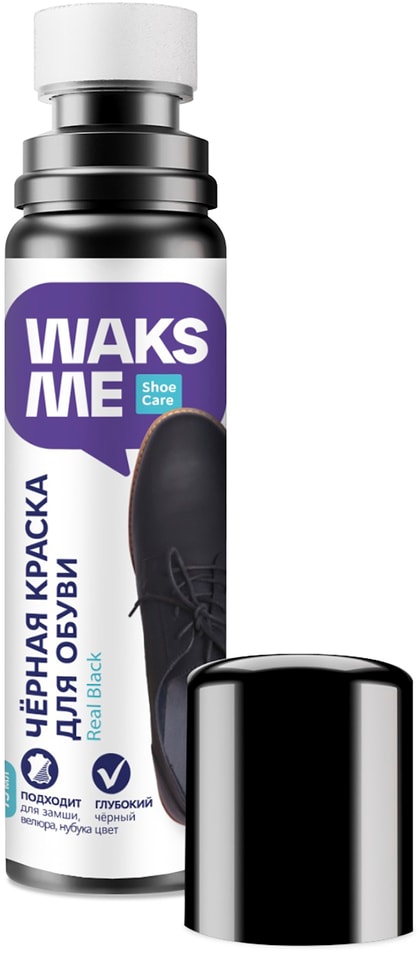 Краска для обуви WaksMe Real Black Черная 75мл