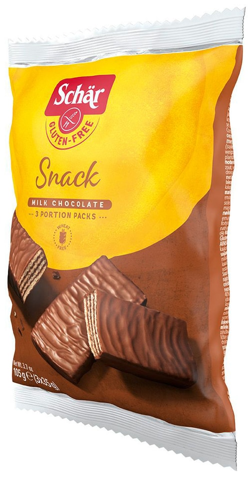 Вафли Schar Snack в шоколаде с орехами без глютена 105г