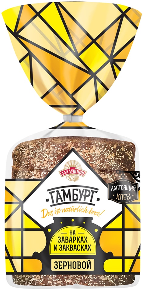 Хлеб Аладушкин Гамбург зерновой на закваске нарезанный 400г от Vprok.ru
