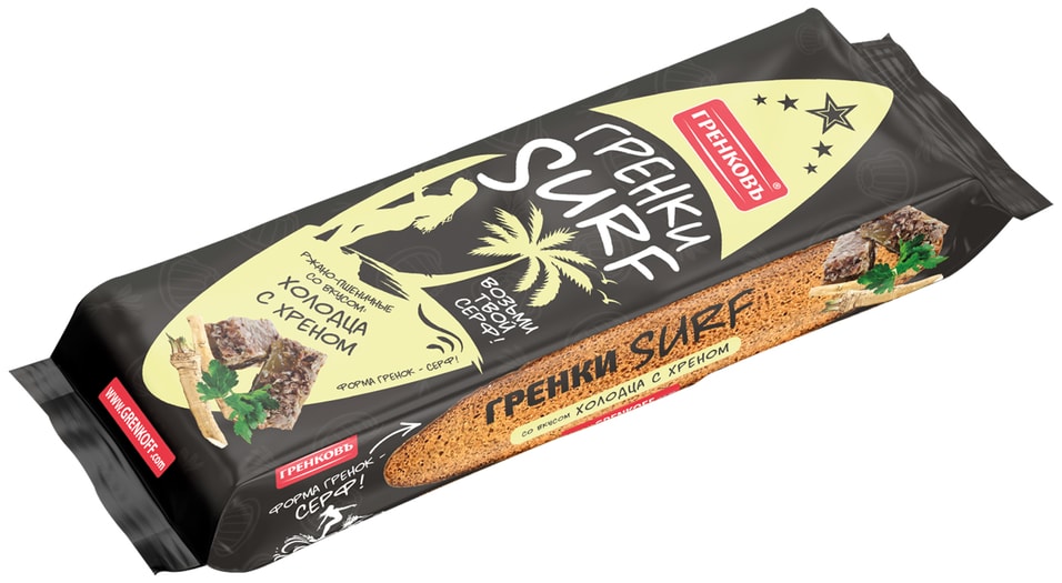 Гренки Гренковъ Surf Холодец с хреном 100гс доставкой 45₽