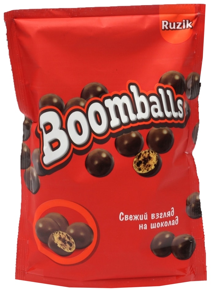 Конфеты Ruzik Boomballs в молочном шоколаде с хрустящим шариком 100г