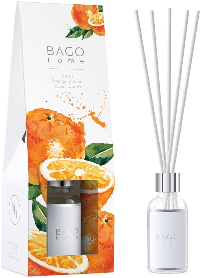 Ароматический диффузор Bago home Сочный апельсин 30мл