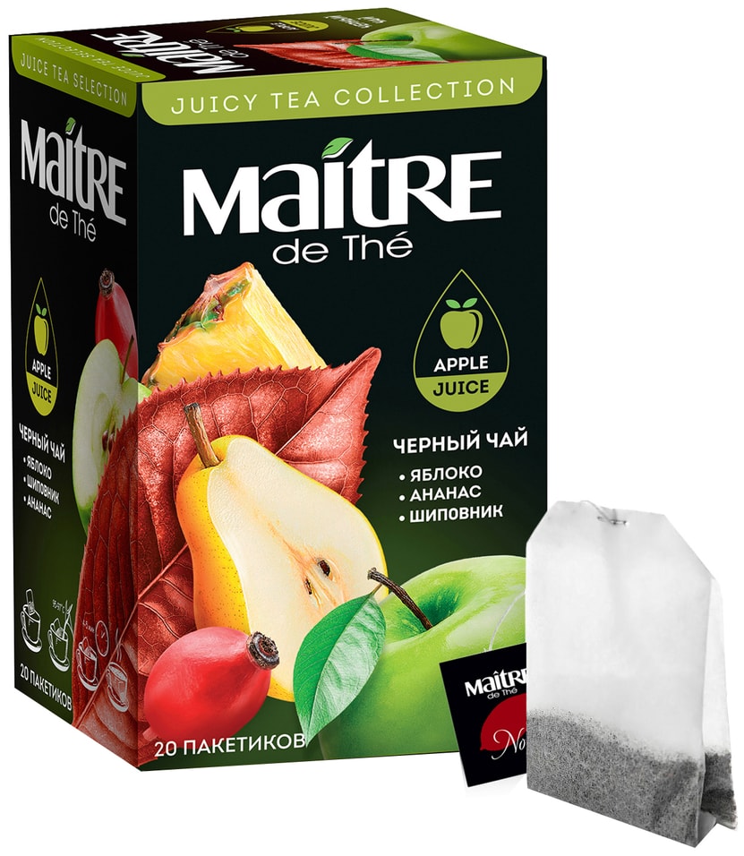 Чай черный Maitre de The Яблоко-Ананас-Шиповник 202г 239₽