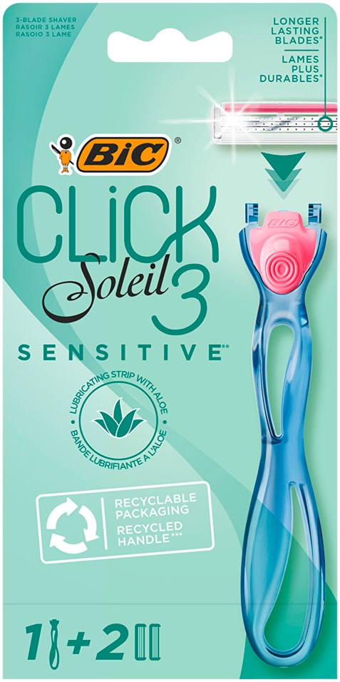Бритва BIC Click 3 Soleil Sensitive 1 ручка+2 кассеты