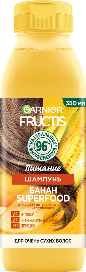 Отзывы о Шампуне Garnier Fructis Банан Superfood Питание для очень сухих волос 350мл