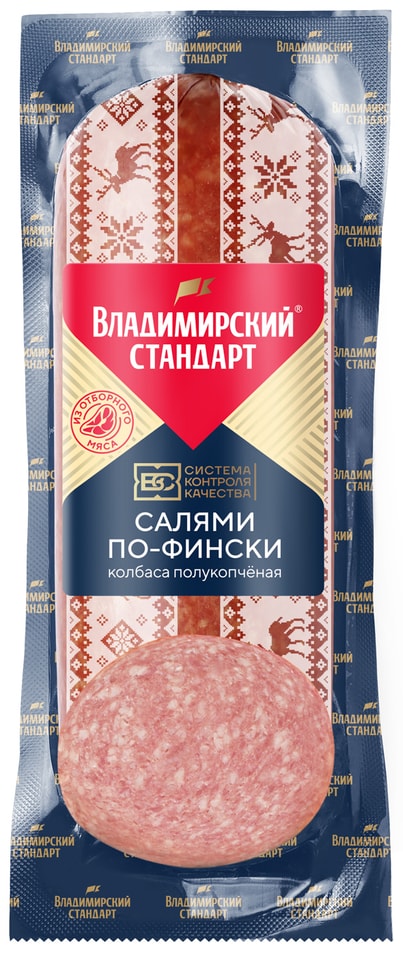 Колбаса Владимирский Стандарт Салями по-фински полукопченая 350г