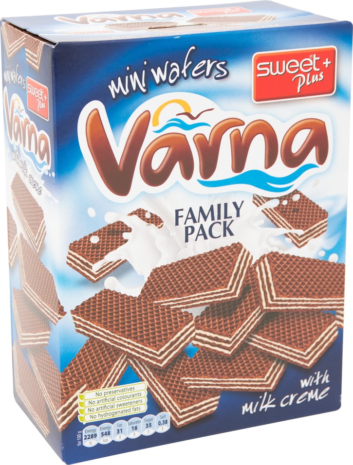 Вафли Sweet Plus Varna Мини с молочным кремом 200г