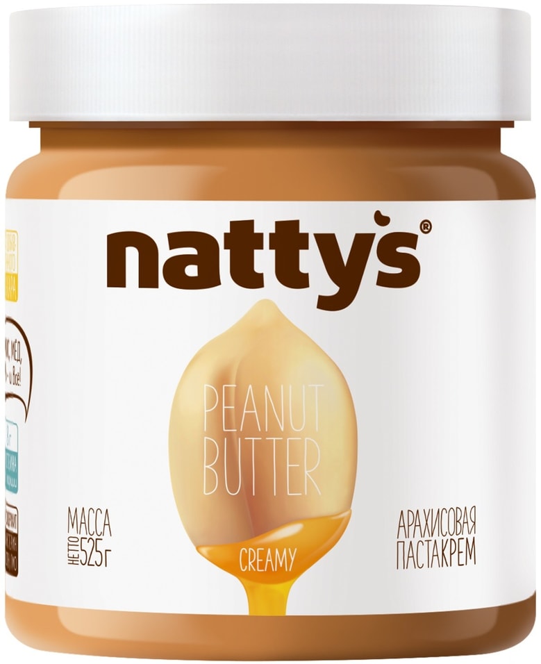 Паста арахисовая Nattys Creamy с медом 525г 503₽