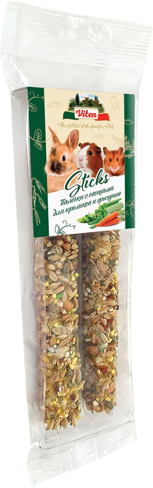 Лакомство для кроликов и грызунов Viten Палочки с овощами 2шт*35г