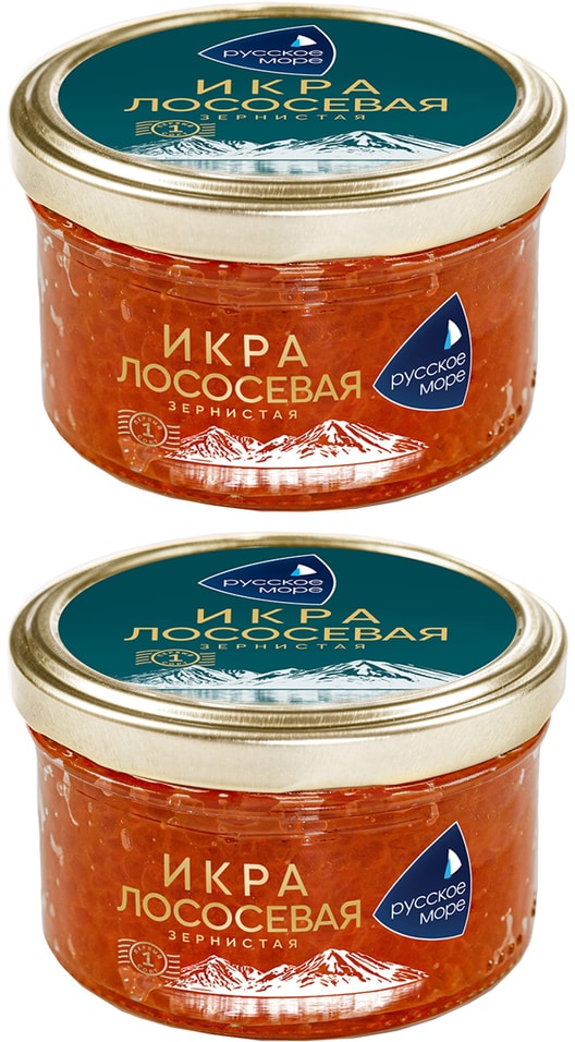 Икра Русское море лососевая 160г (упаковка 2 шт.)