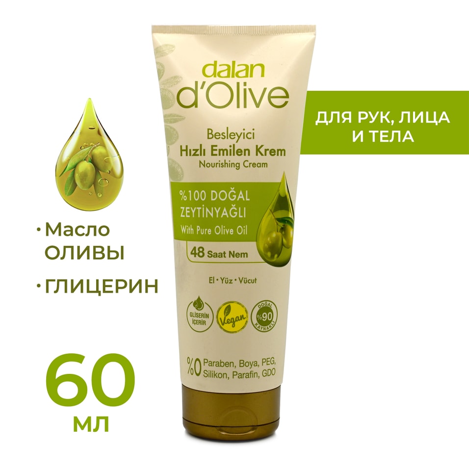 Крем для рук и тела Dalan D Olive Питательный Оливковое масло для нормальной и сухой кожи 250мл
