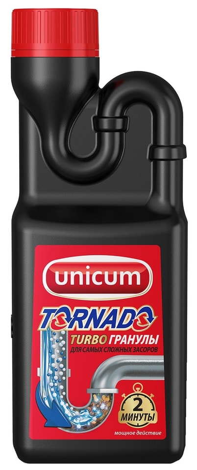 Средство для удаления засоров Unicum Tornado гранулированное 600г
