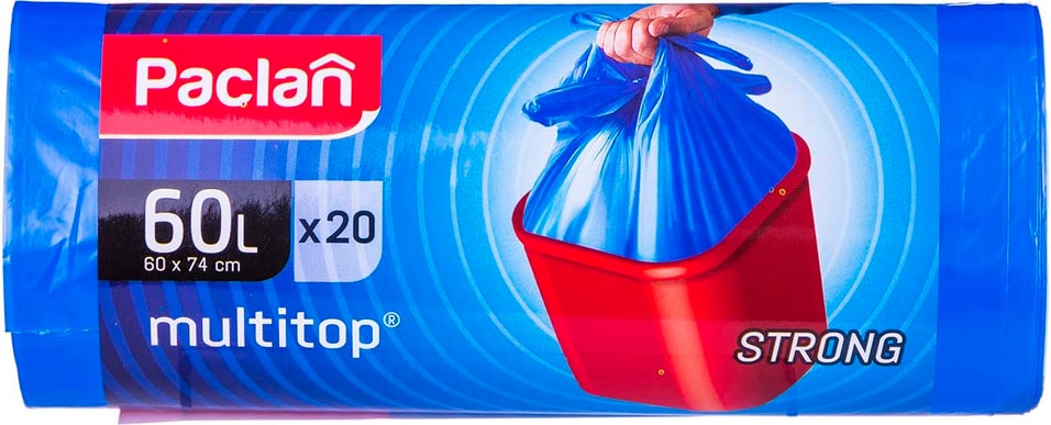 Мешок для мусора Paclan Multitop 60л 20шт от Vprok.ru