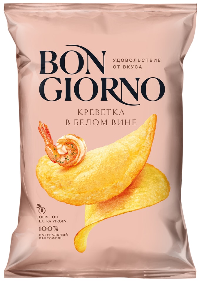 Чипсы Bon Giorno Креветка в белом вине 80гс доставкой 120₽