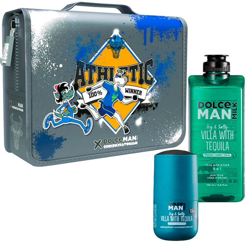 Подарочный набор Dolce Milk дорожная косметичка с гелем для душа Текила Вилла 460мл и дезодоратном 1599₽