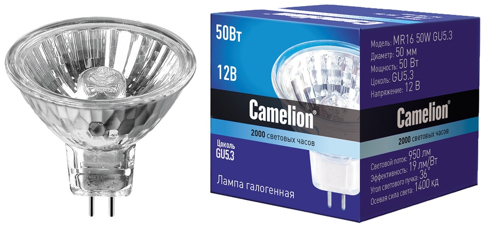 Лампа Camelion галогенная GU5.3 50Вт от Vprok.ru