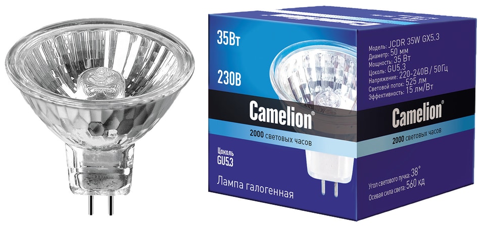 Лампа Camelion галогенная G5.3 35Вт от Vprok.ru