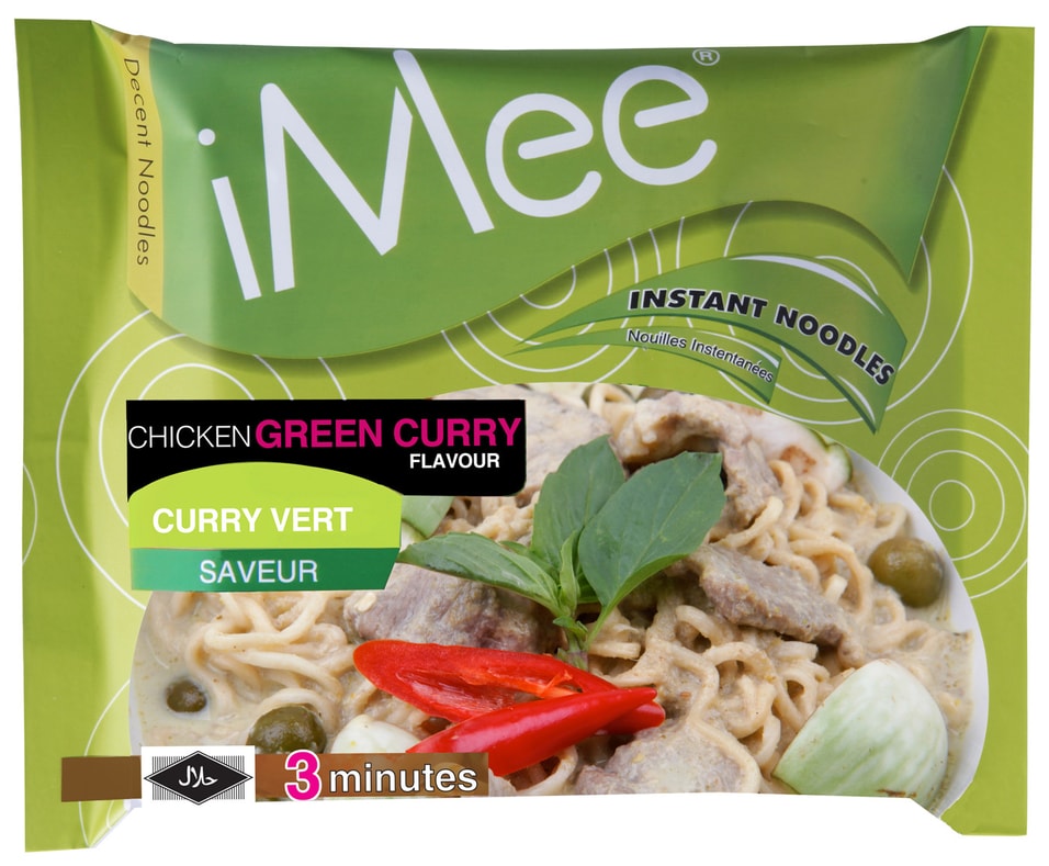 Лапша iMee со вкусом курицы зеленая 70г