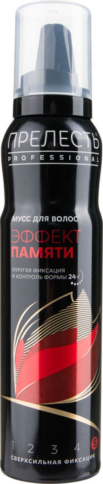 Мусс для укладки волос Прелесть Professional Эффект памяти Сверхсильная фиксация 160мл от Vprok.ru