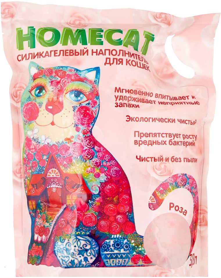 Наполнитель для кошачьего туалета Homecat Роза 3.8л