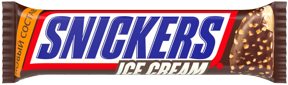 Мороженое Snickers молочное эскимо с карамелью и арахисом в глазури 5% 65г