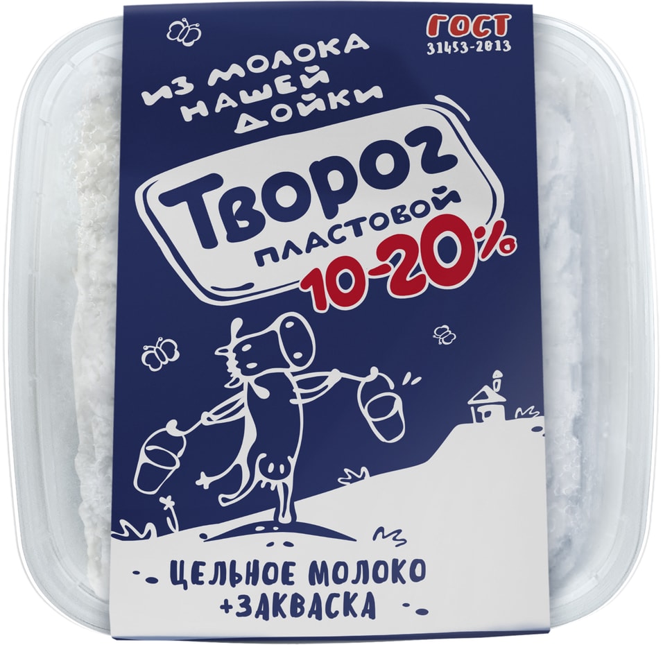 Творог из молока Нашей Дойки пластовой 10-20 350г 249₽