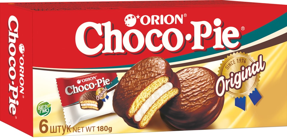Пирожное Orion Choco Pie в глазури 6шт*30гс доставкой!