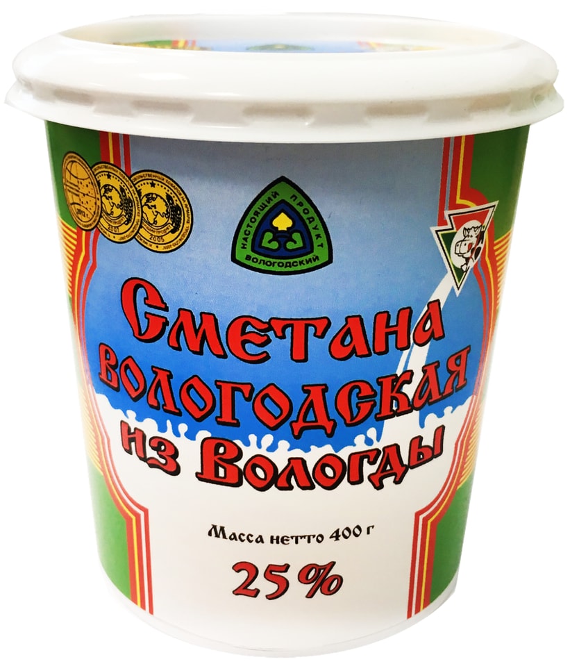 Сметана Из Вологды 25% 400г - Vprok.ru Перекрёсток