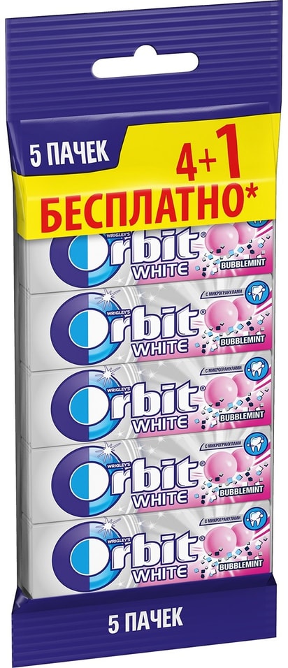 Жевательная резинка Orbit White Bubblemint 5шт*13.6г от Vprok.ru