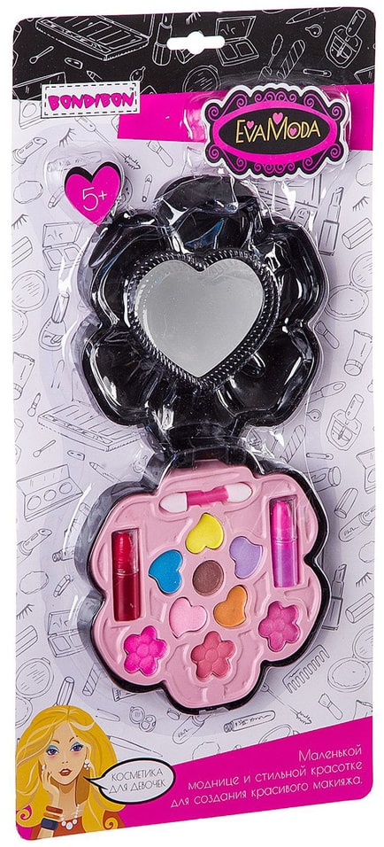 Набор косметики для девочек Вondibon Eva Moda Косметичка-цветок с зеркалом 1 299₽