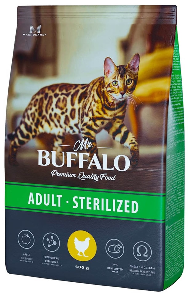 Сухой корм для кошек Mr.Buffalo Sterilized с курицей 400г