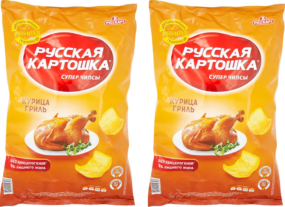 Чипсы Русская картошка Курица гриль 200г (упаковка 2 шт.)