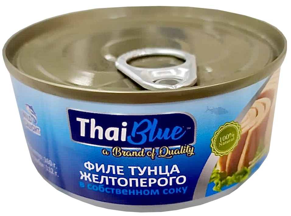 Тунец Thai Blue желтоперый в собственном соку 185г