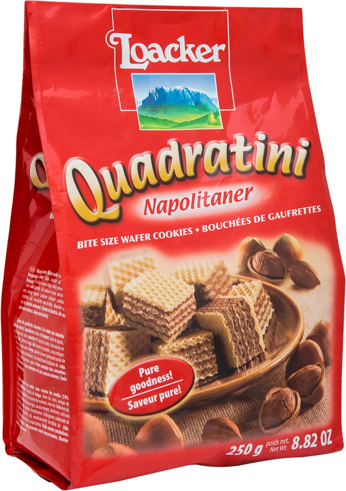 Вафли Loacker Quadratini Napolitaner 250г