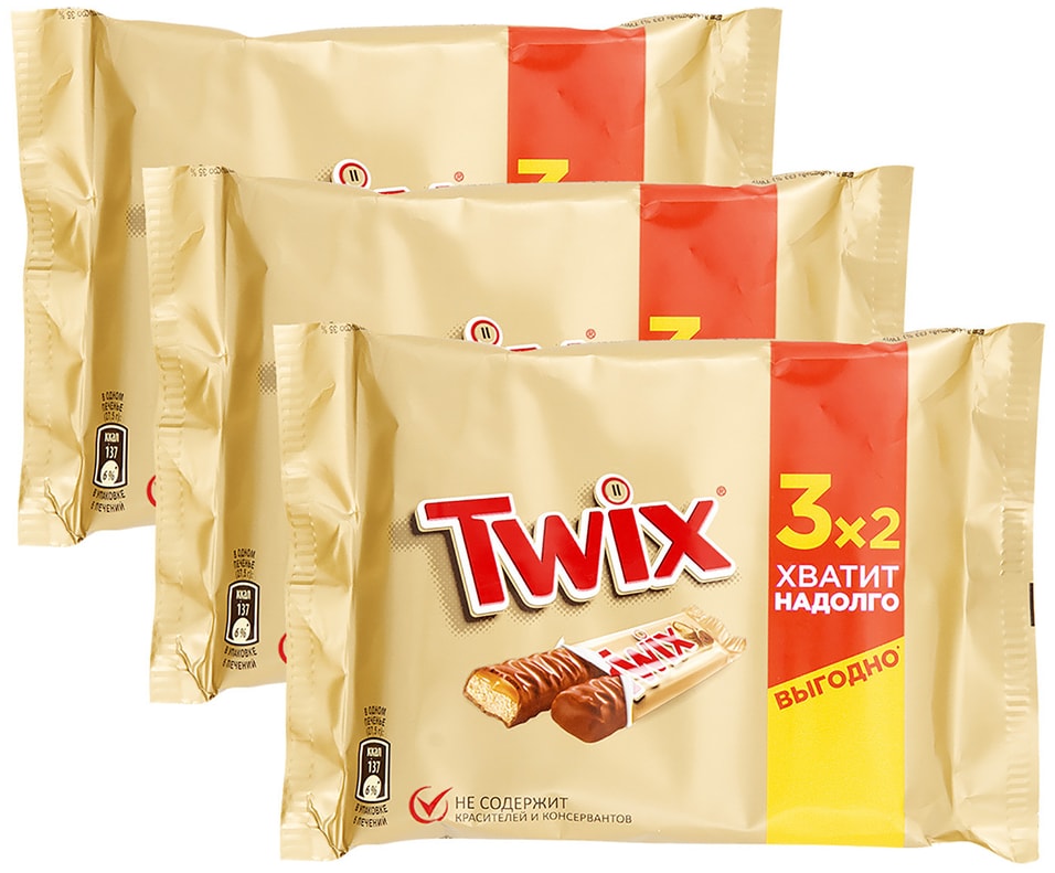 Печенье сахарное Twix с карамелью и шоколадом 165г (упаковка 3 шт.)