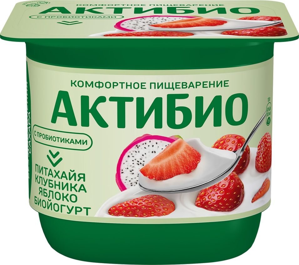 Био йогурт АКТИБИО Blactis с бифидобактериями клубника яблоко питахайя 2.9% 130г