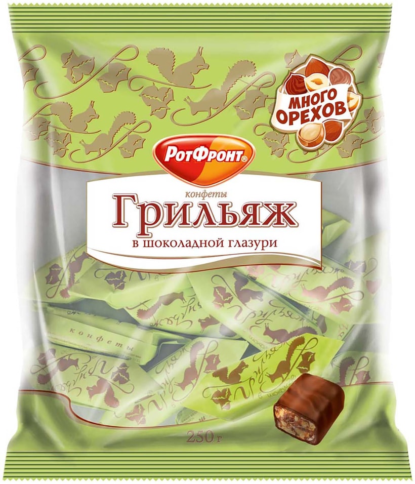 Конфеты Рот Фронт Грильяж в шоколадной глазури 200г