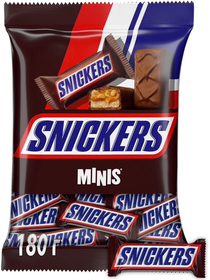 Шоколадный батончик Snickers Minis 180гс доставкой 219₽