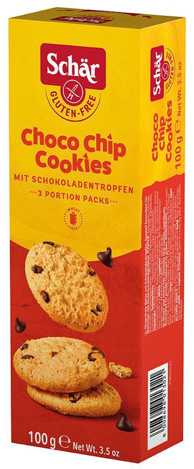 Печенье Schar Choco Chip cookie без глютена 100г