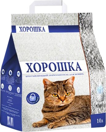 Наполнитель для кошачьего туалета Хорошка впитывающий 10л Наполнитель для кошачьего туалета Хорошка впитывающий 10л