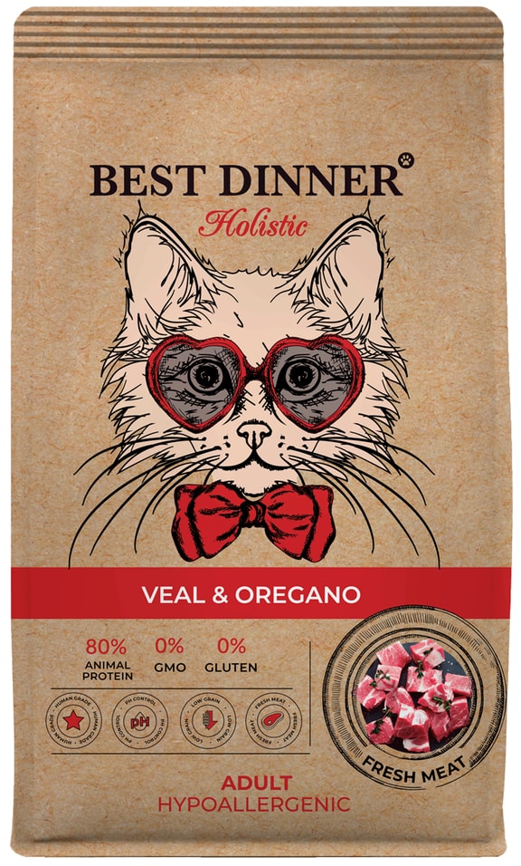 Сухой корм для кошек Best Dinner Телятина с Орегано 10кг