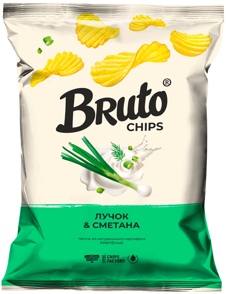 Чипсы Bruto Лучок и сметана 120г - Vprok.ru Перекрёсток
