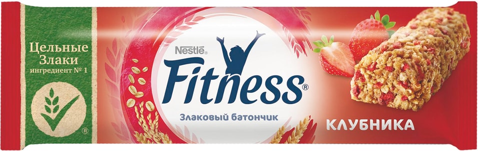 Батончик Nestle Fitness с клубникой и злаками 23.5г от Vprok.ru
