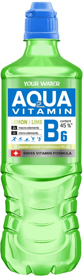 Напиток Aqua Vitamin Лимон-Лайм-Витамин B6 750мл