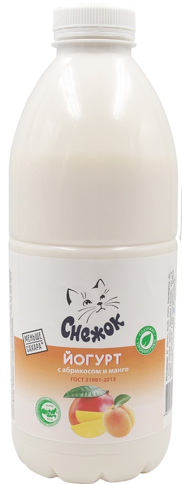 Йогурт питьевой Снежок Абрикос-Манго 15 900г 168₽