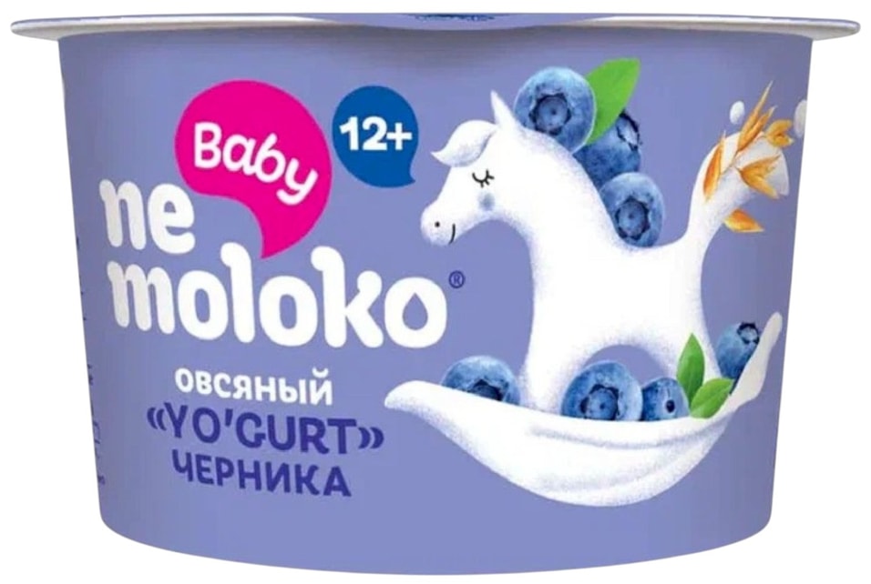Продукт овсяный Nemoloko Baby YoGurt Черника с 12 месяцев 90г 43₽