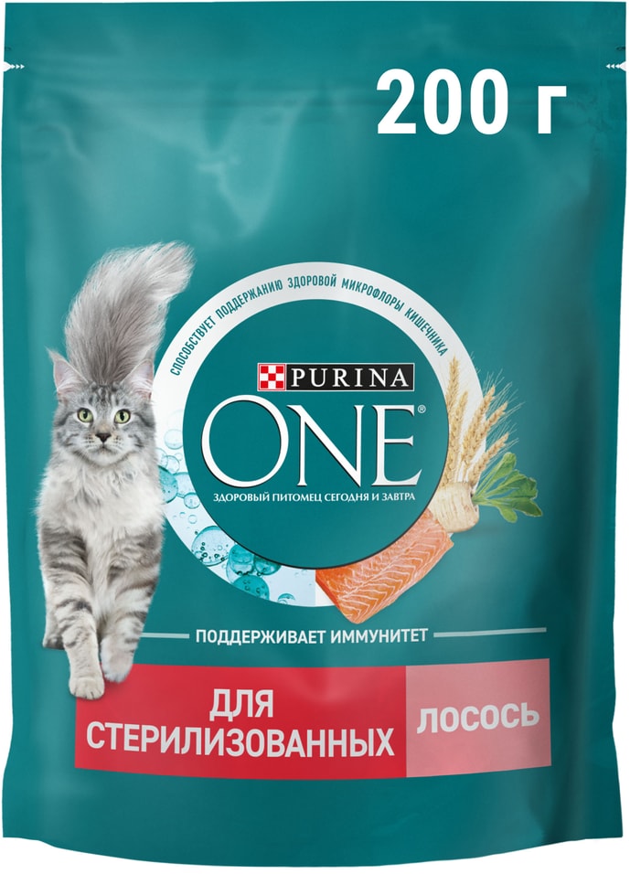 Сухой корм для кошек Purina ONE для стерилизованных с лососем 200г 149₽