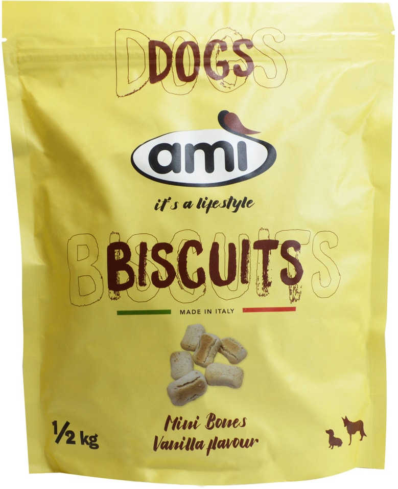 Лакомство для собак Ami Pet Biscuits Веганское Печенье ванильное 500г