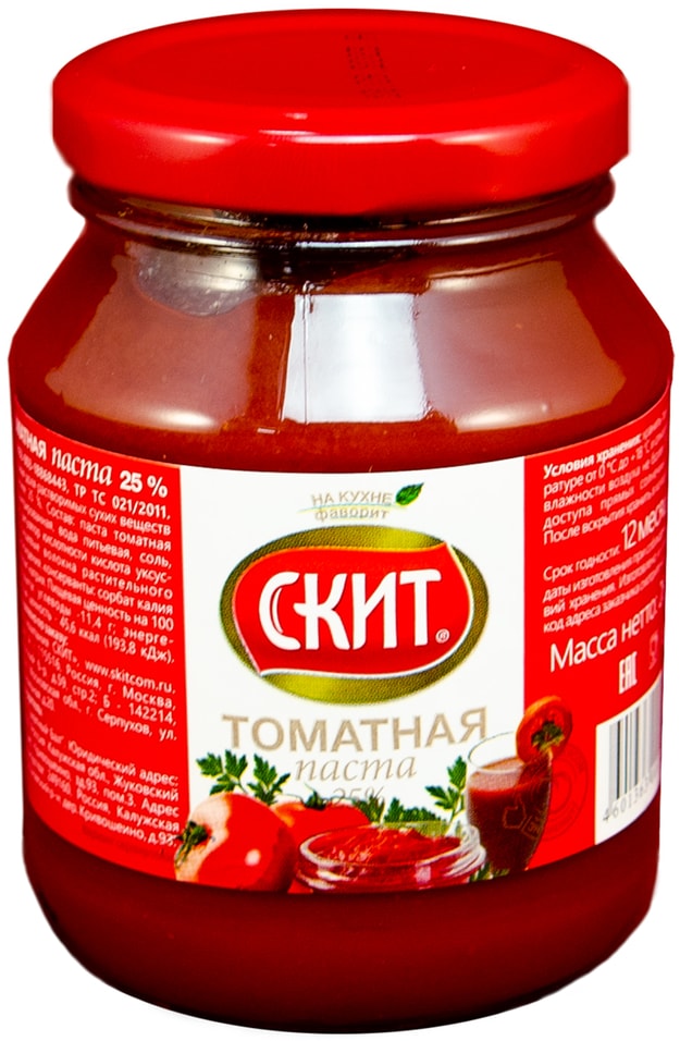 Паста томатная Скит 25% 280г - Vprok.ru Перекрёсток