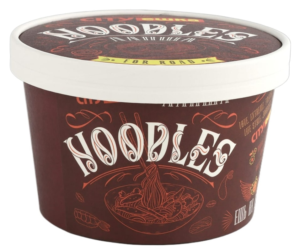 Лапша CityЕшка For Road пшеничная квадратная с куриным бульоном 100г